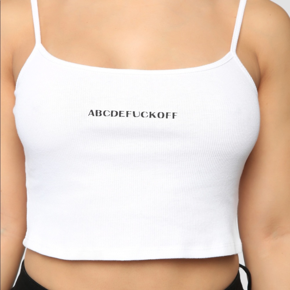 Fashion Nova white tank top crop top